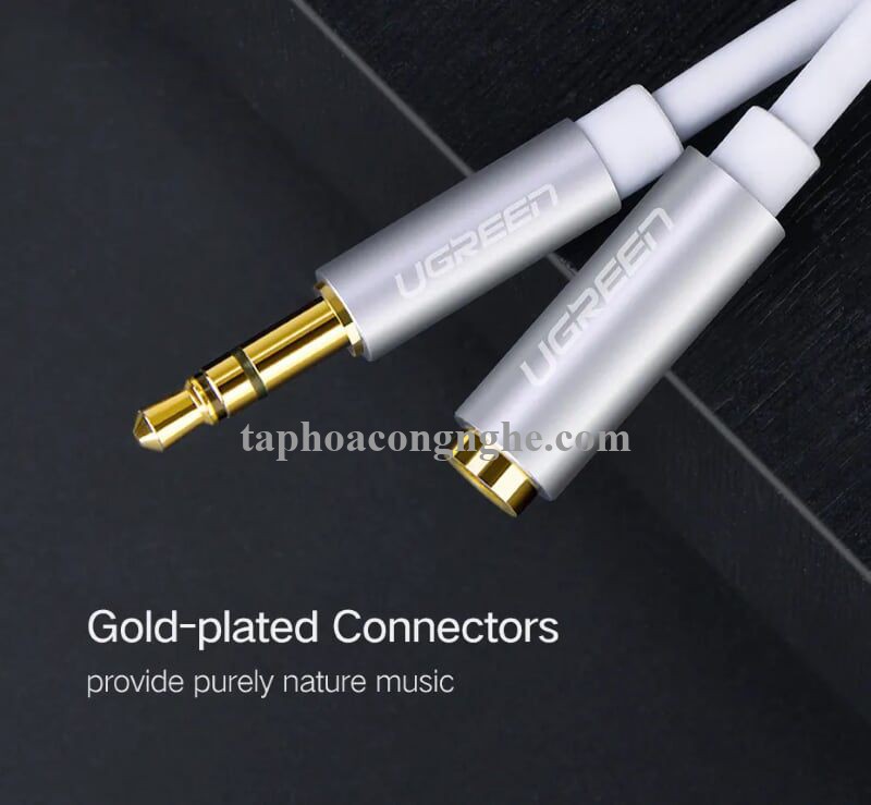 Ugreen 10778 5M màu Trắng Cáp âm thanh 3.5mm nối dài đầu nhôm AV118 30010778